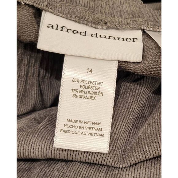 Alfred Dunner Classics Straight Leg Corduroy Pants Size 14 Short Gray - Picture 10 of 11